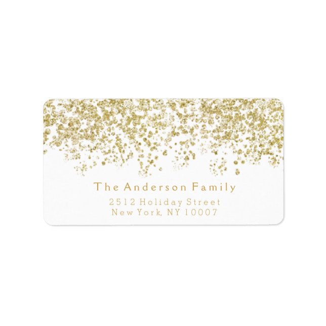 Gold glitter address label (Front)
