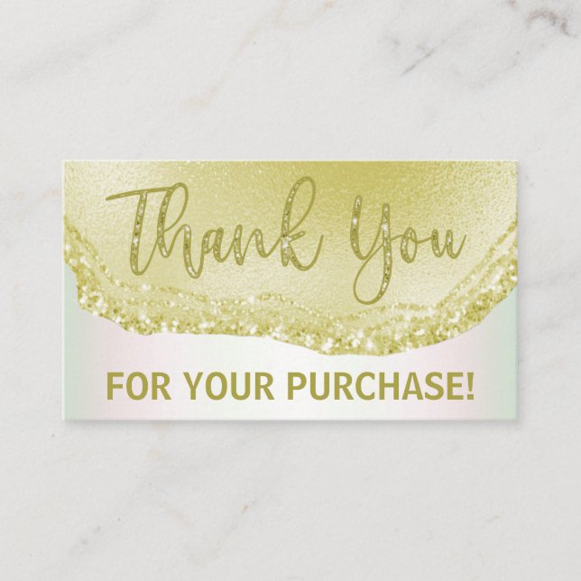 Gold Glitter Agate Thank You Purchase Insert (Front)