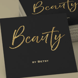 Gold Glitter and Black Beauty Business Card