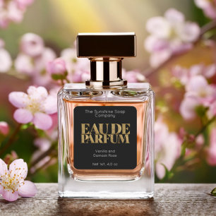 Gold Glitter and Black Eau de Parfum Label