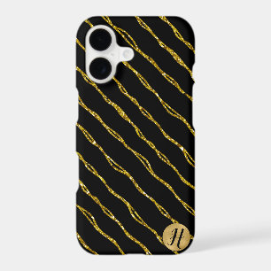 Gold Glitter and Black Phone Case