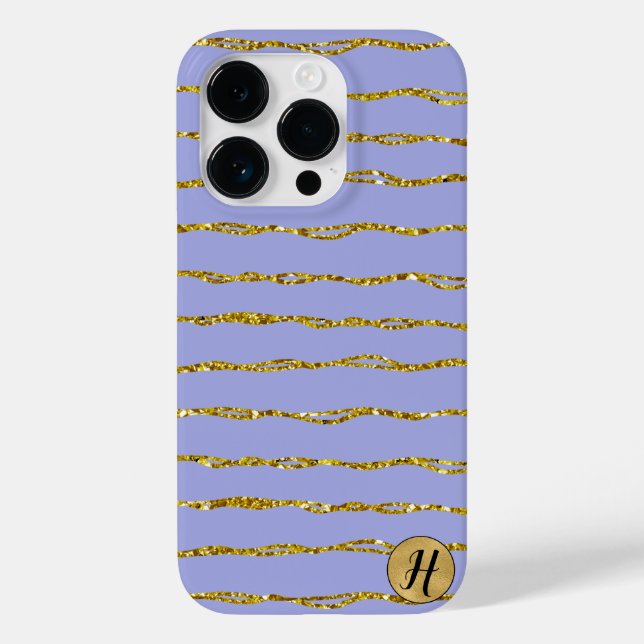Gold Glitter and Blue Phone Case (Back)