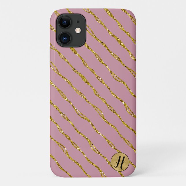 Gold Glitter and Blush Pink Phone Case (Back)