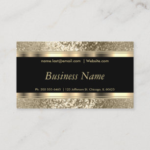 Gold Glitter and Elegant Gold Business Card