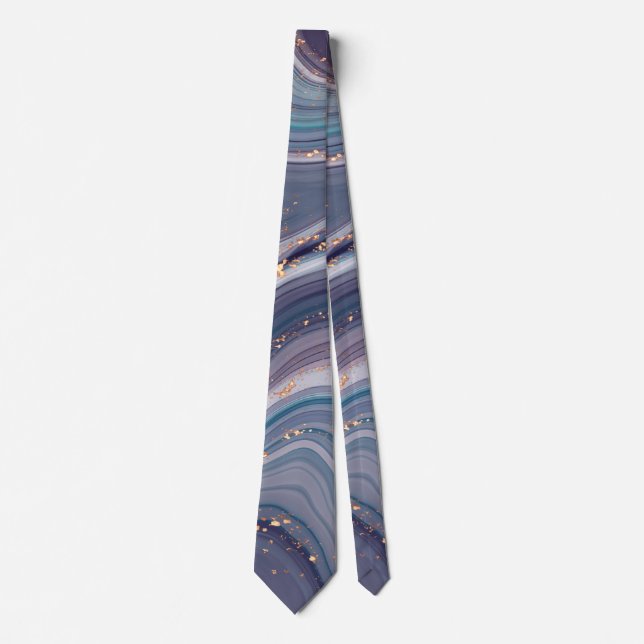 Gold Glitter And Marble Stone  Tie (Front)