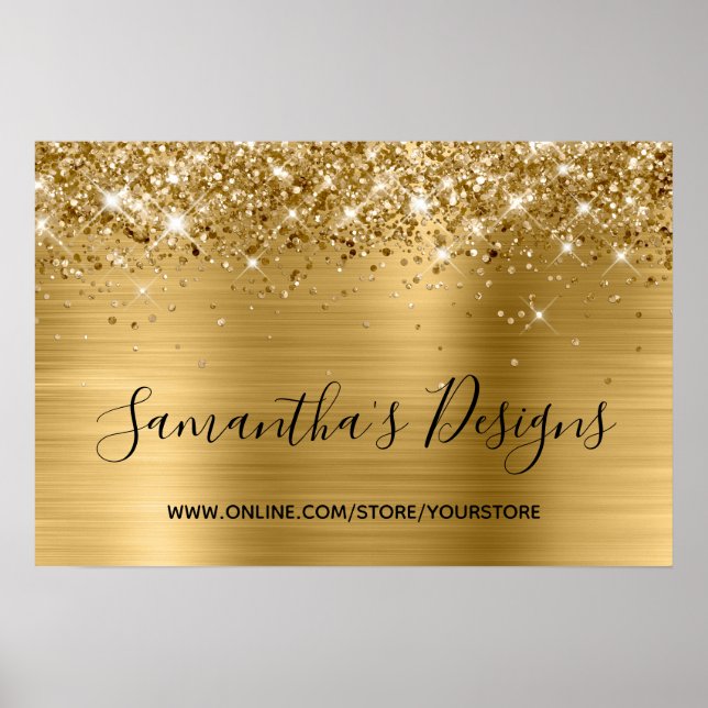 Gold Glitter and Metallic Foil Online Store Poster (Front)
