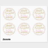 Gold Glitter and Pink Sprinkle Baby Shower Label (Sheet)