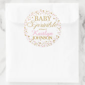 Gold Glitter and Pink Sprinkle Baby Shower Label (Bag)