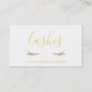 Gold Glitter and Sparkle Eyelash Extension Business Card