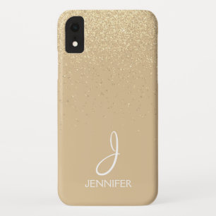 Gold Glitter and Sparkle Monogram Case-Mate iPhone Case