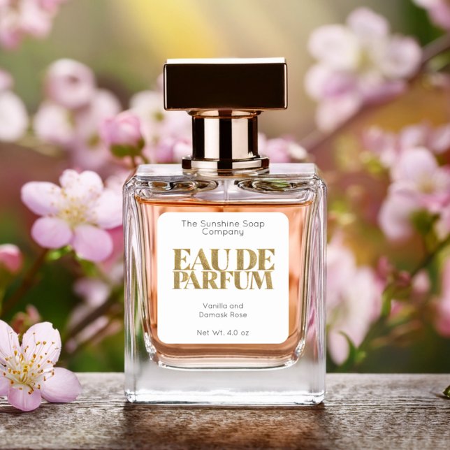 Gold Glitter and White Eau de Parfum Label (Creator Uploaded)