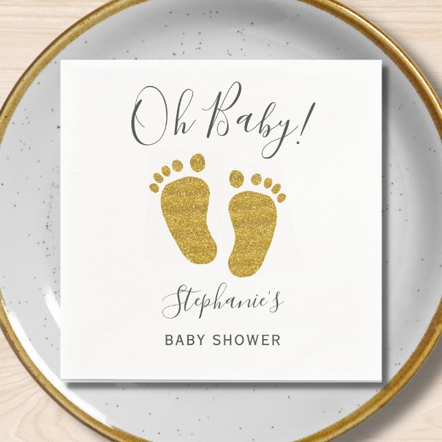 Gold Glitter Baby Feet Napkin (Creator Uploaded)