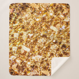 Gold glitter background sherpa blanket