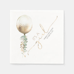 Gold Glitter Balloon Garland Elegant Baby Shower Napkin