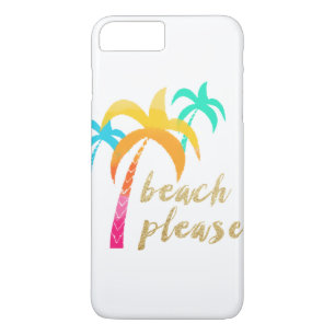 gold glitter "beach please" with colourful palms Case-Mate iPhone case