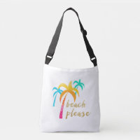 gold glitter "beach please" with colourful palms
