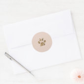 Gold Glitter Beige Blush Pet Paw Puppy Dog Party Classic Round Sticker (Envelope)