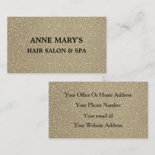 Gold Glitter Black Hair Salon Spa Modern Classy Business Card
