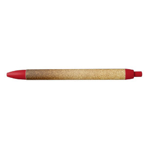 Gold Glitter Black Ink Pen