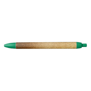 Gold Glitter Black Ink Pen