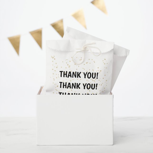 Gold Glitter Black New Year's Eve Favour Bags (Party)