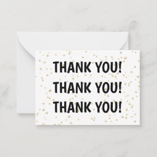 Gold Glitter Black New Year's Eve Thankyou Card