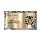 Gold glitter black opal business card