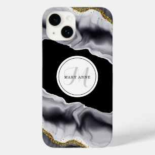 Gold Glitter Black Personalise Case-Mate iPhone 14 Case