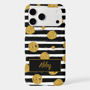 Gold Glitter Black Stripes