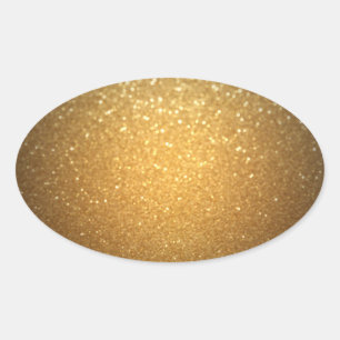 Gold Glitter Blank Template Add Your Text Elegant Oval Sticker