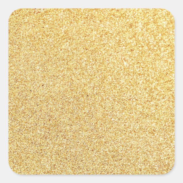 Gold Glitter Blank Template Modern Elegant Trendy Square Sticker (Front)