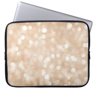 Gold glitter blurred background, christmas laptop sleeve