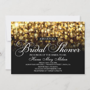Gold Glitter Bridal Shower Invitation