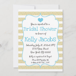 Gold Glitter Bridal Shower Invitation