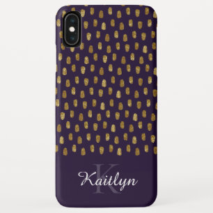 Gold Glitter Brush Strokes on Purple Case-Mate iPhone Case