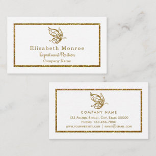 Gold Glitter Butterfly  Business Card