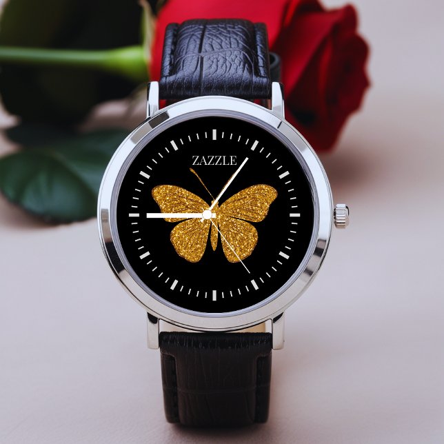 Gold Glitter Butterfly Watch  (Creator Uploaded)