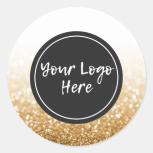 Gold Glitter Calligraphy Thank You Classic Round S Sticker