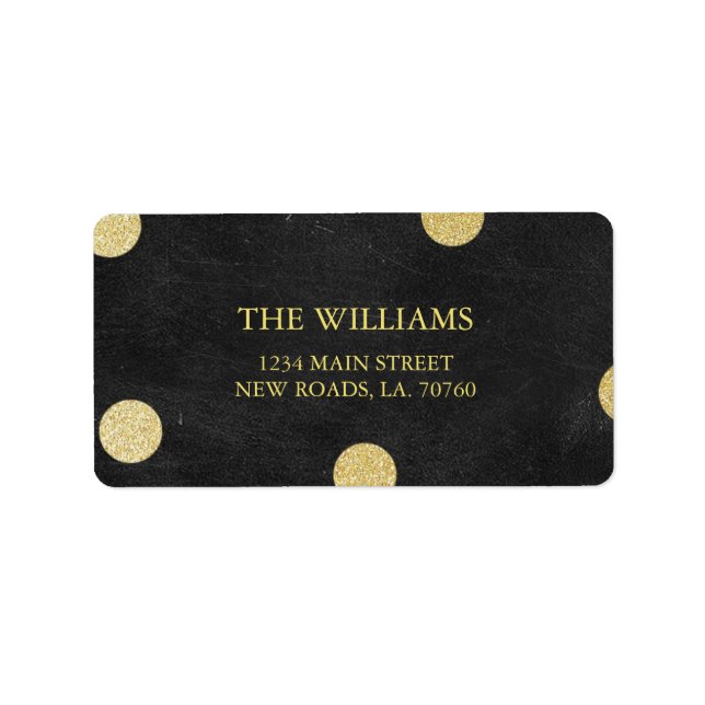 Gold Glitter Chalkboard Mailing Labels (Front)