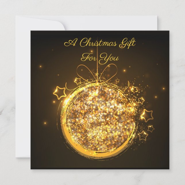 Gold glitter Christmas bulb elegant holiday (Front)