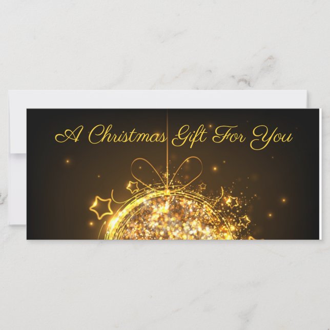 Gold glitter Christmas bulb elegant modern holiday (Front)