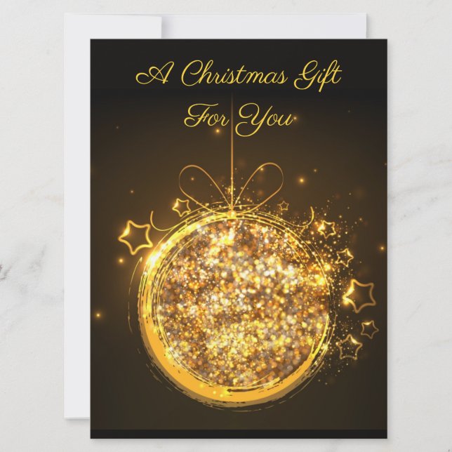 Gold glitter Christmas bulb sparkling holiday (Front)