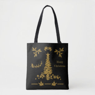 Gold Glitter Christmas, Merry Christmas  Tote Bag