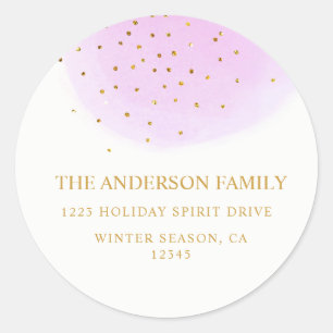 Gold Glitter Christmas Return Address Label