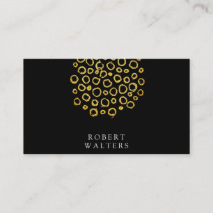 Gold Glitter Circle Foil Pattern Business Card