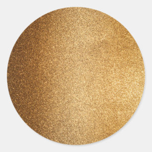 Gold Glitter Classic Round Sticker