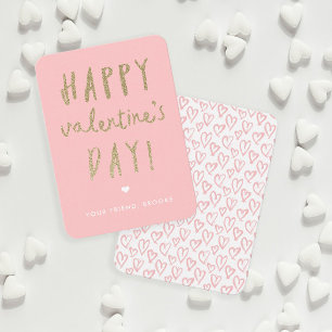 Gold Glitter Classroom Happy Valentine’s Day Card