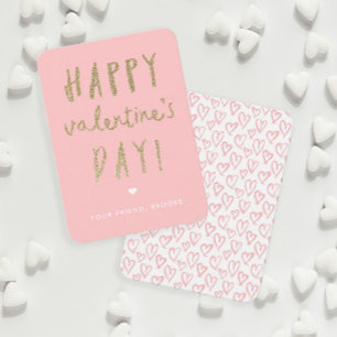Gold Glitter Classroom Happy Valentine’s Day Invitation