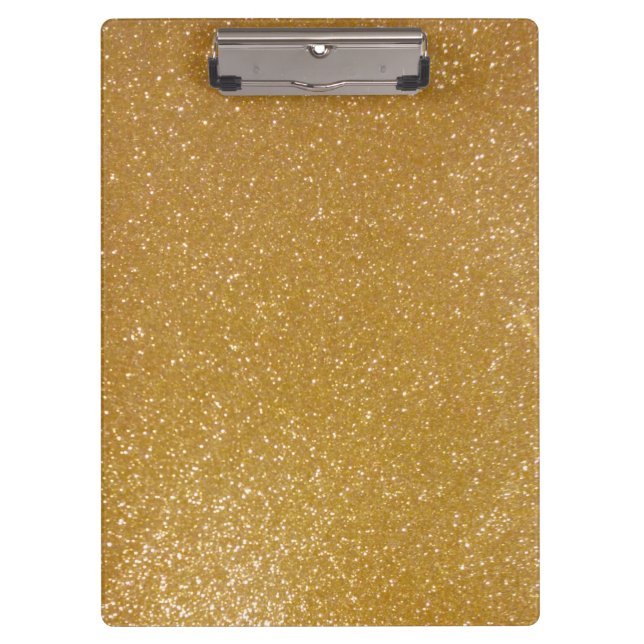 Gold glitter clipboard with faux sparkly glimmers (Front)