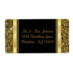 Gold Glitter Confetti and Black Elegance